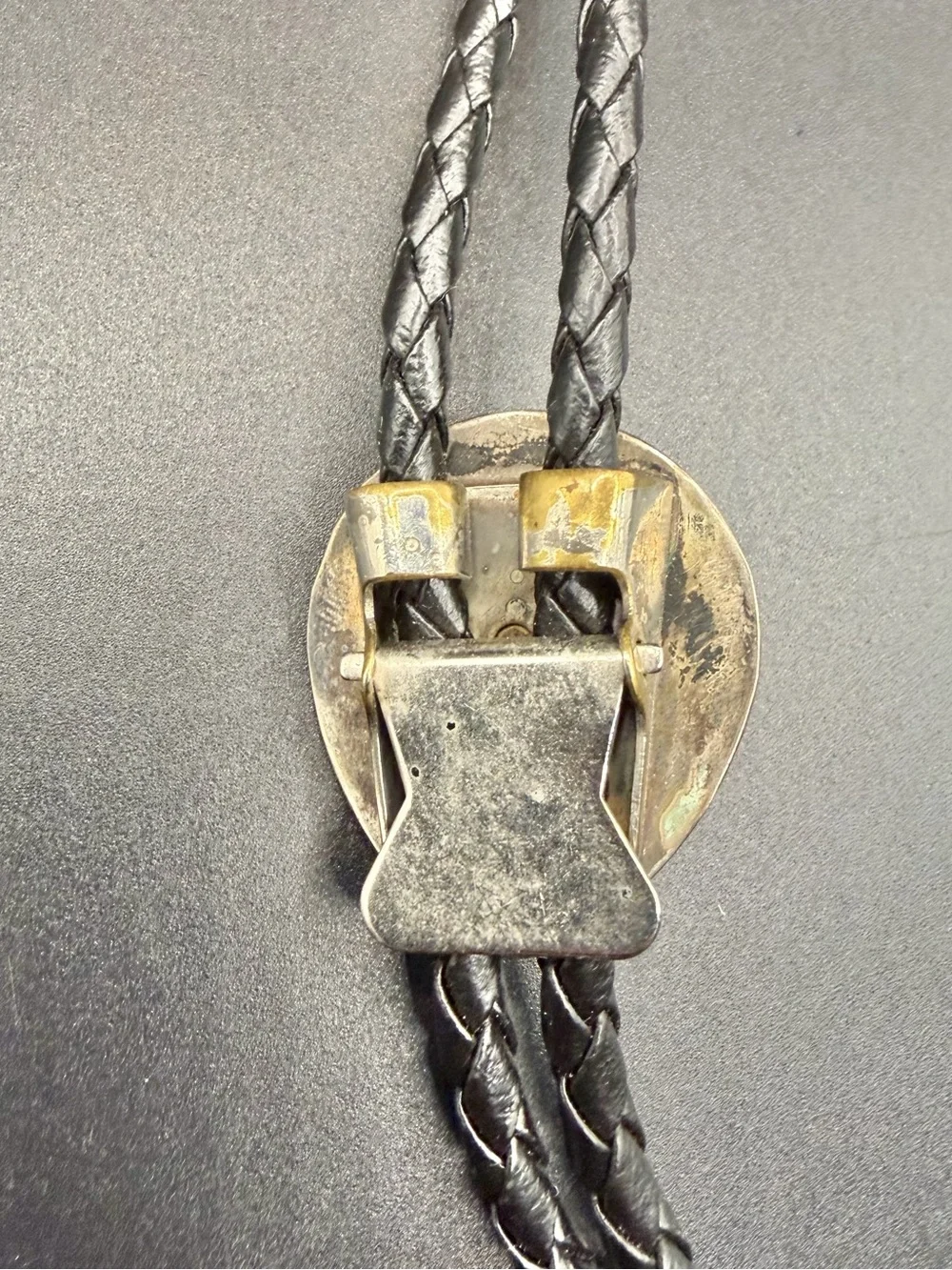 Vintage Sterling Silver 925 Native Navajo Turquoise Bear Paw Claw Bolo Tie